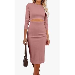 Pretty Garden Midi Dress Pink Maeve Size Small Valentines NWT